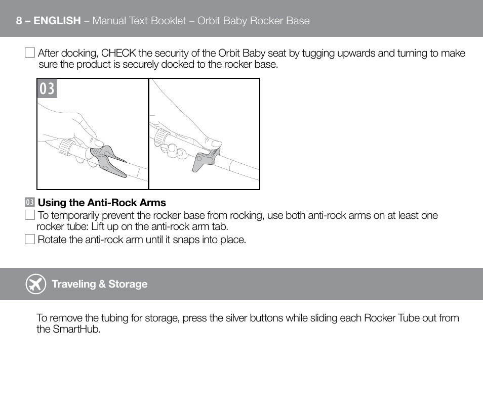 Orbit Baby G3 Rocker Base User Manual | Page 8 / 56
