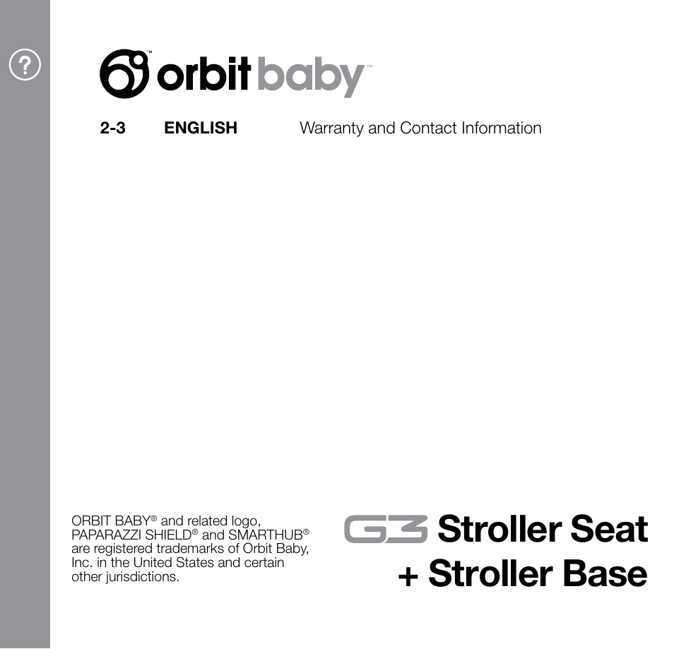 Warranty_subset_fonts.pdf, Stroller seat + stroller base | Orbit Baby G3 Stroller Base and Stroller Seat User Manual | Page 29 / 32