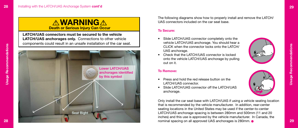 Warning | Orbit Baby G3 Infant Car Seat and Base User Manual | Page 15 / 49