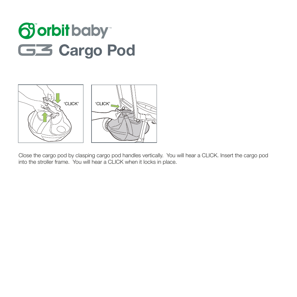 Orbit Baby Cargo Pod User Manual | 1 page