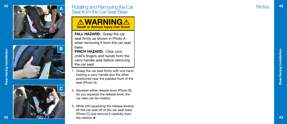 Warning, Ac b | Orbit Baby Toddler Car Seat G2 User Manual | Page 22 / 65