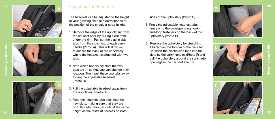 Adjusting the headrest | Orbit Baby Toddler Car Seat G2 User Manual | Page 50 / 65