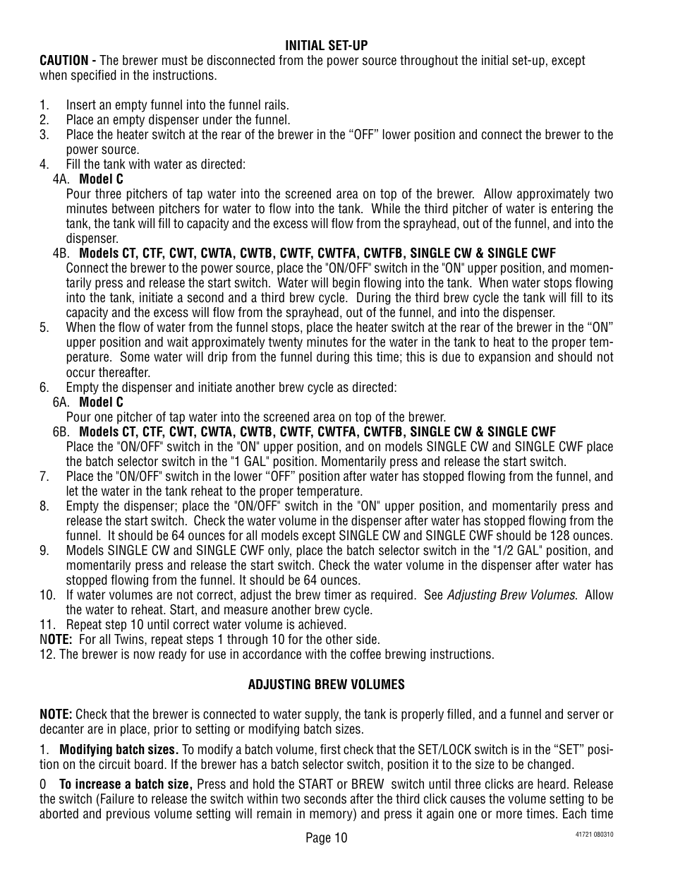 Bunn 10690 User Manual | Page 10 / 17