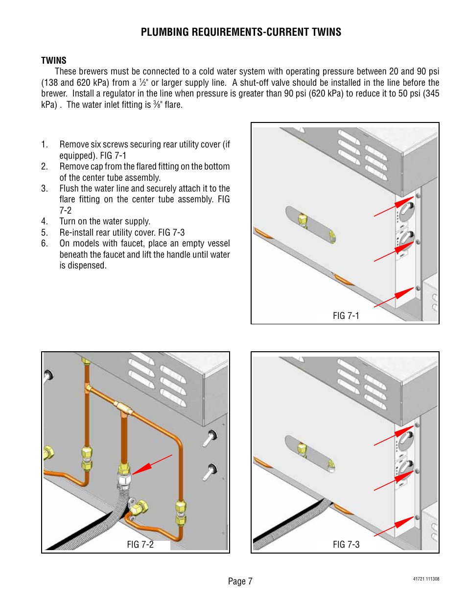 Plumbing requirements-current twins | Bunn 10690 User Manual | Page 7 / 17