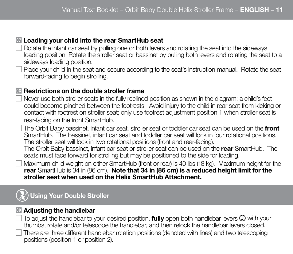 Orbit Baby Double Helix Stroller Frame User Manual | Page 19 / 28