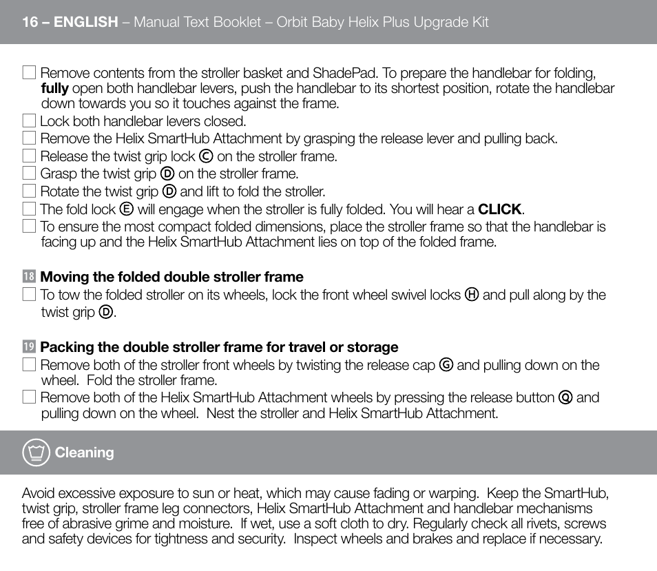 Orbit Baby Helix Plus Double Stroller Version A User Manual | Page 24 / 32