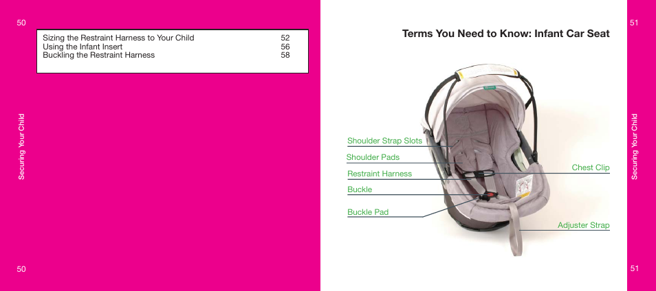 Secure your child 10, Terms you need to know: infant car seat | Orbit Baby Infant Car Seat and generation-one Base User Manual | Page 26 / 47