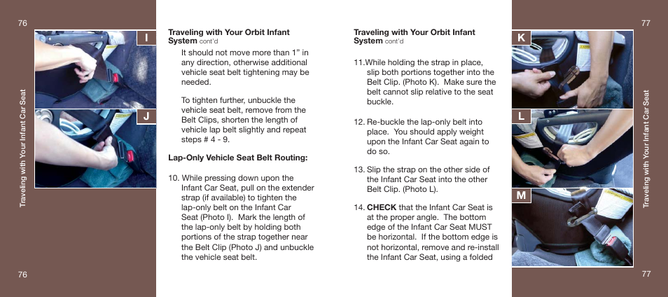 Km i j | Orbit Baby Infant Car Seat and generation-one Base User Manual | Page 39 / 47