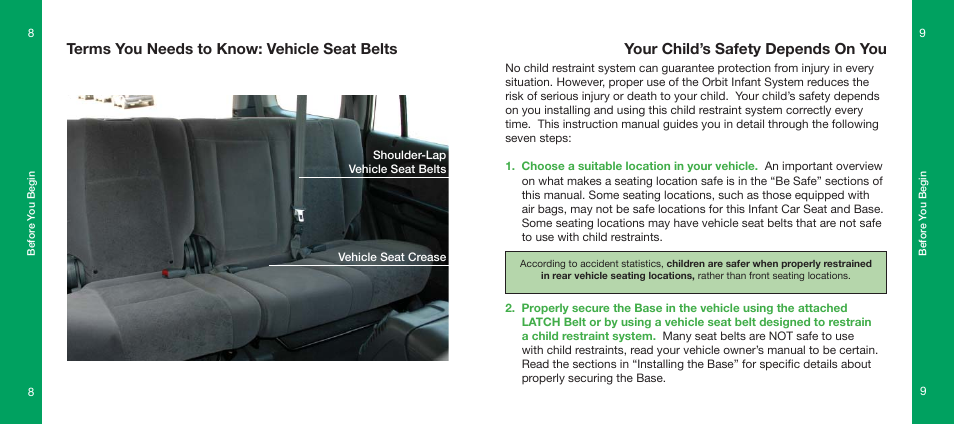 Orbit Baby Infant Car Seat and generation-one Base User Manual | Page 5 / 47