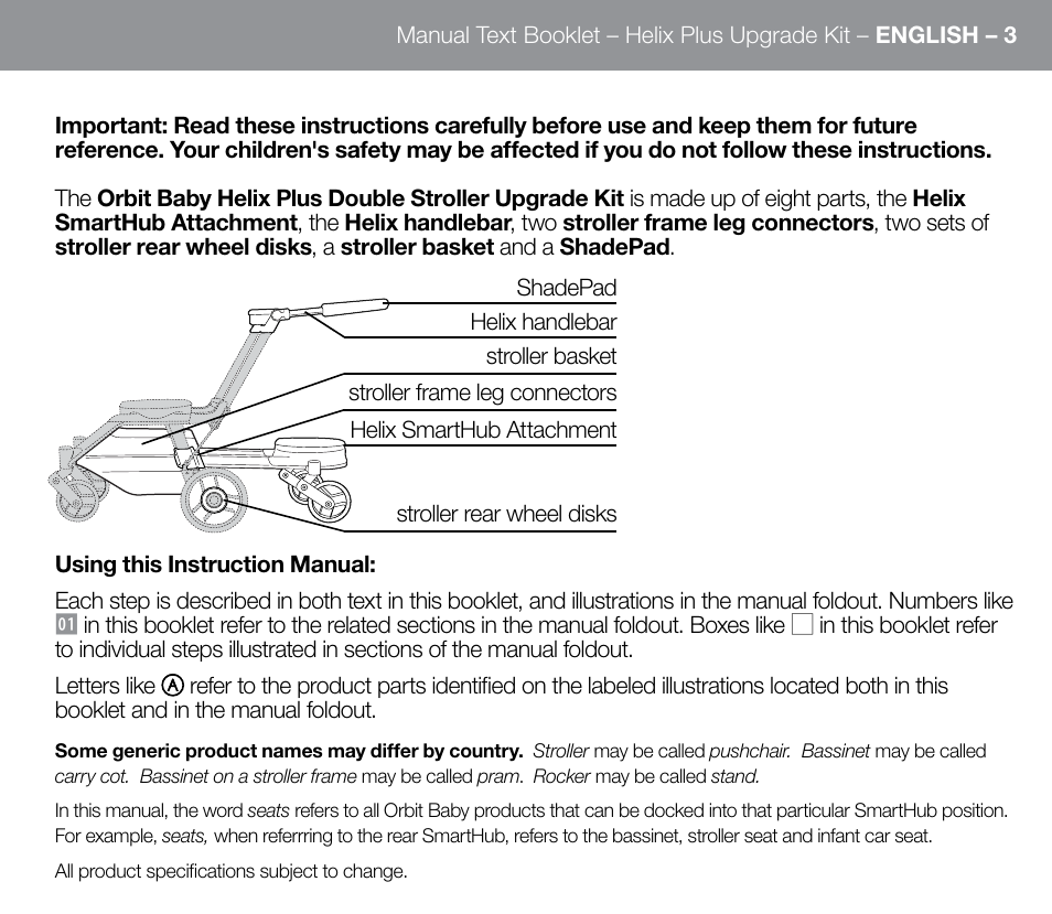Orbit Baby Helix Plus Double Stroller Version B User Manual | Page 11 / 32
