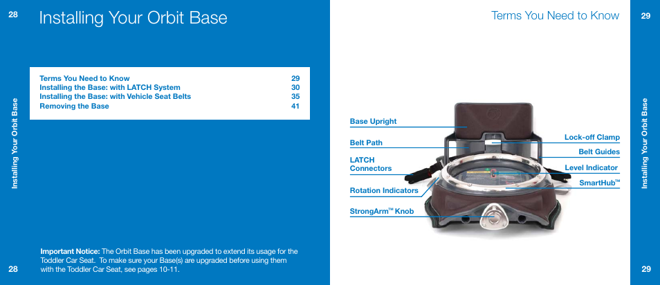 Installing your orbit base, Terms you need to know | Orbit Baby Generation-one Car Seat Base User Manual | Page 15 / 25