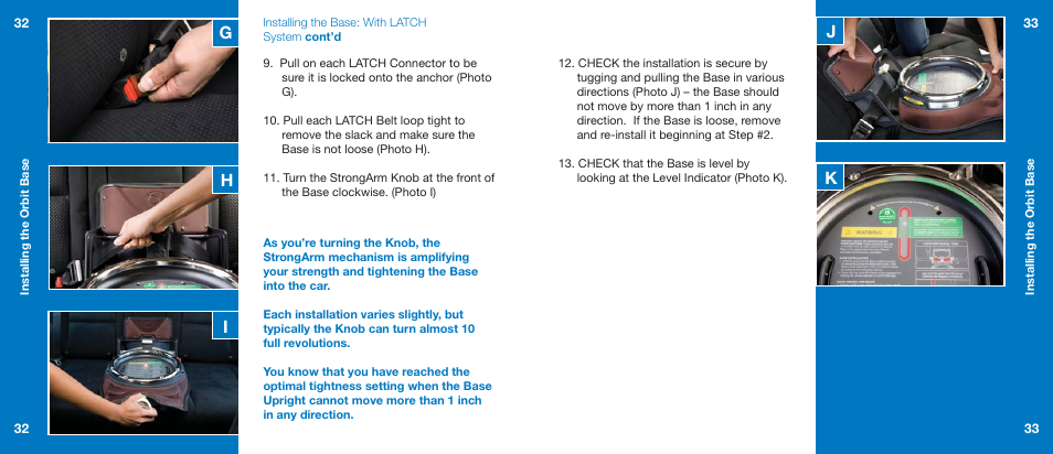 Gh i j k | Orbit Baby Generation-one Car Seat Base User Manual | Page 17 / 25