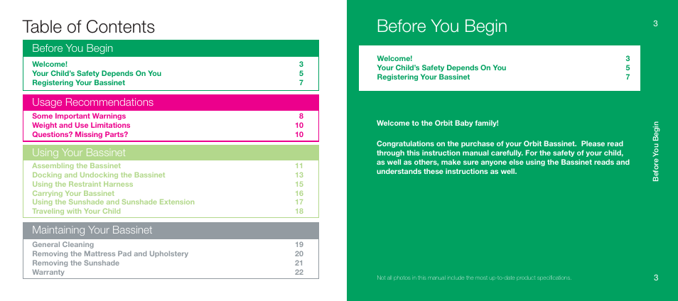 Orbit Baby Generation-one Bassinet User Manual | Page 2 / 13