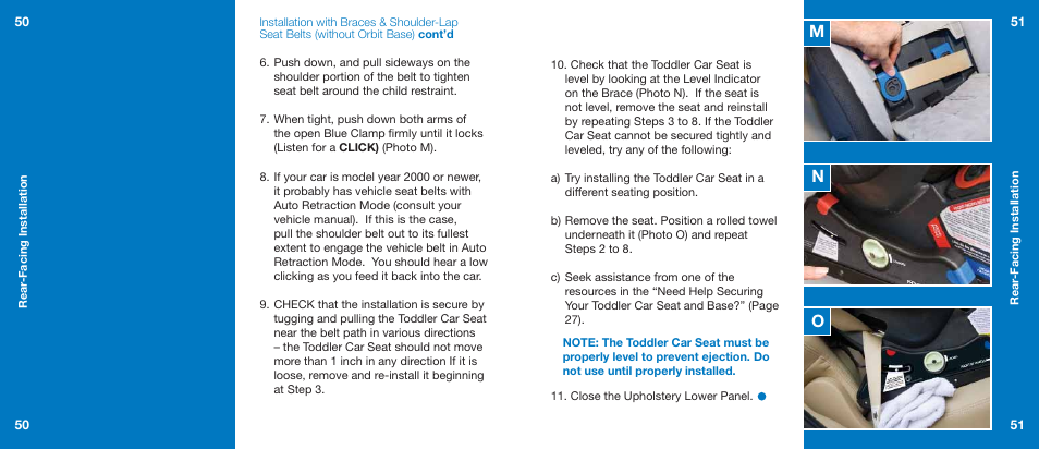 Mn o | Orbit Baby Generation-one Toddler Car Seat User Manual | Page 26 / 55