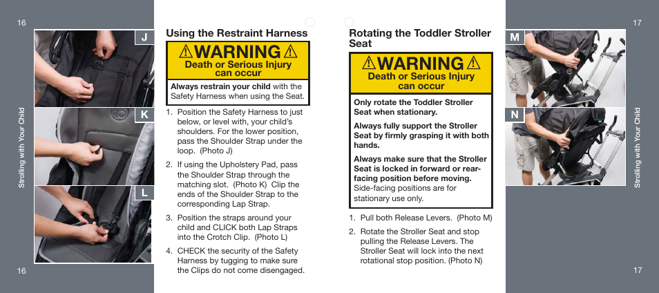 Warning | Orbit Baby Toddler Stroller Seat User Manual | Page 9 / 15