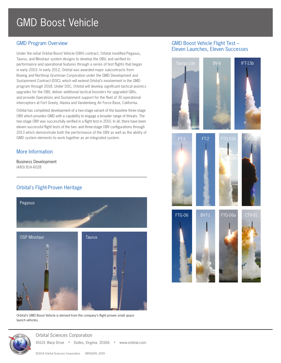 Gmd boost vehicle | Orbital GMD Boost Vehicle User Manual | Page 2 / 2