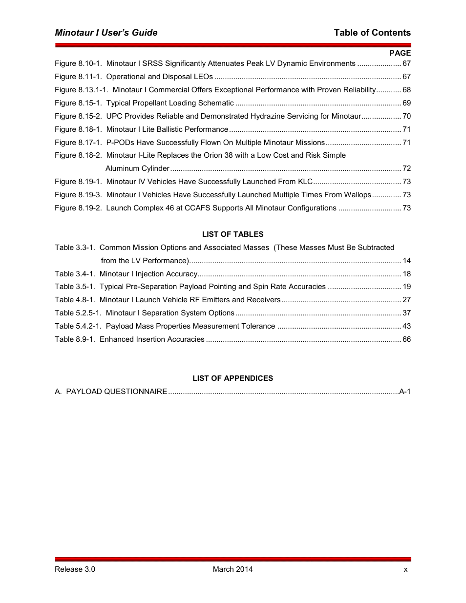 Orbital Minotaur I User Manual | Page 11 / 99