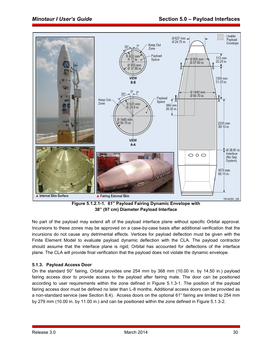 Payload access door | Orbital Minotaur I User Manual | Page 43 / 99