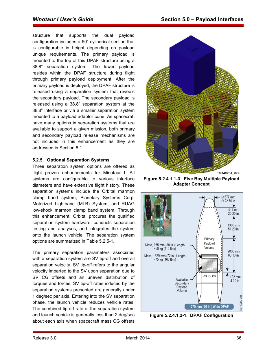 Optional separation systems | Orbital Minotaur I User Manual | Page 49 / 99