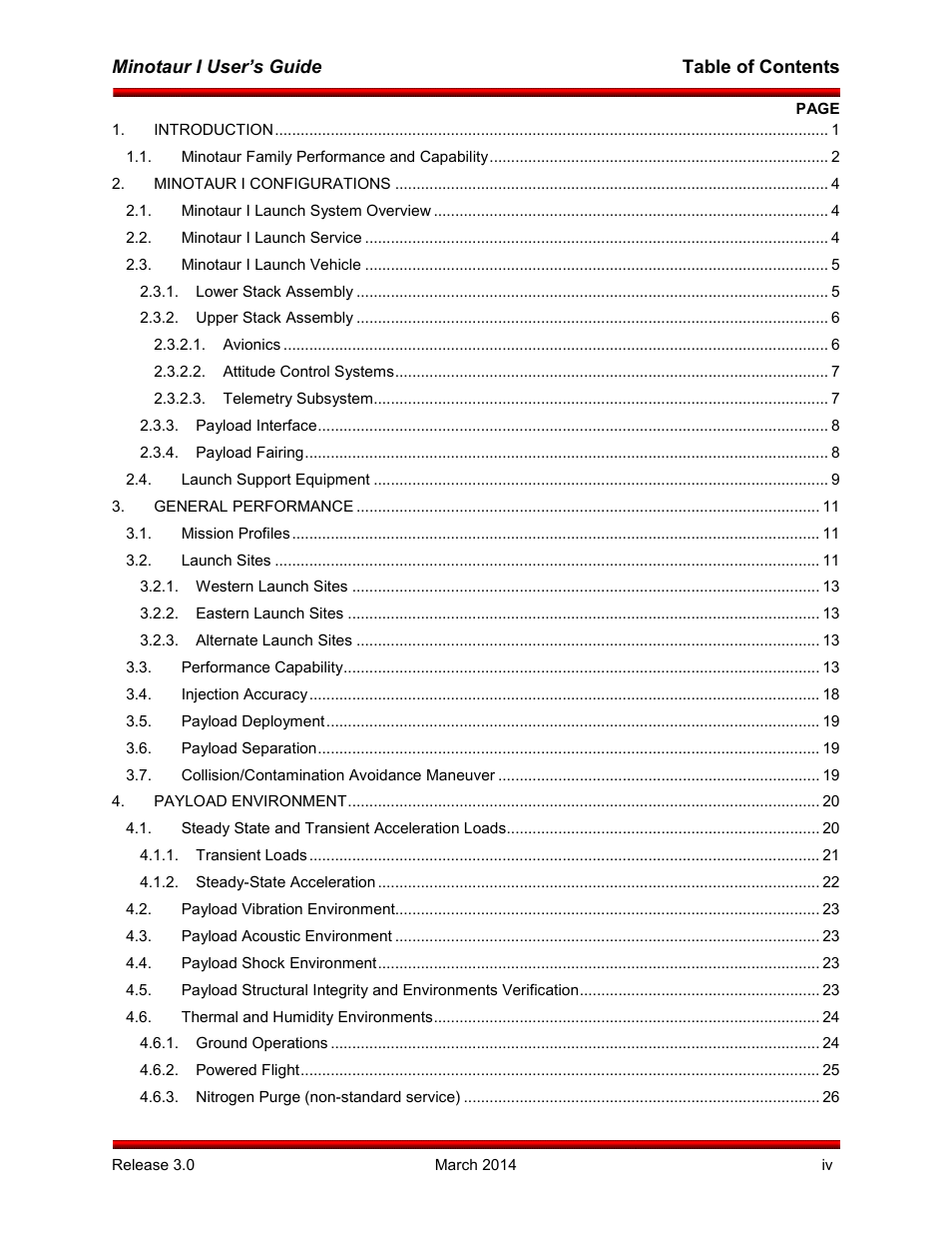 Orbital Minotaur I User Manual | Page 5 / 99