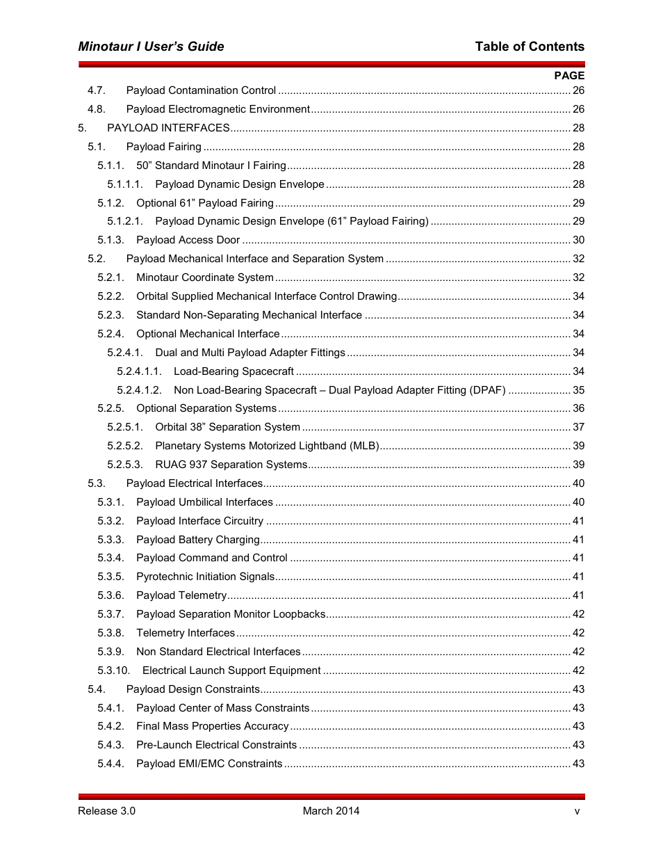 Orbital Minotaur I User Manual | Page 6 / 99