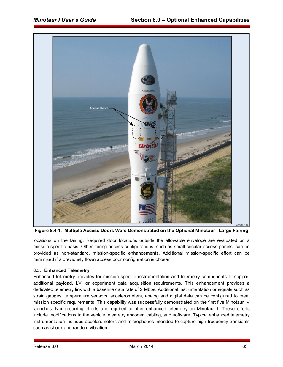 Enhanced telemetry | Orbital Minotaur I User Manual | Page 76 / 99
