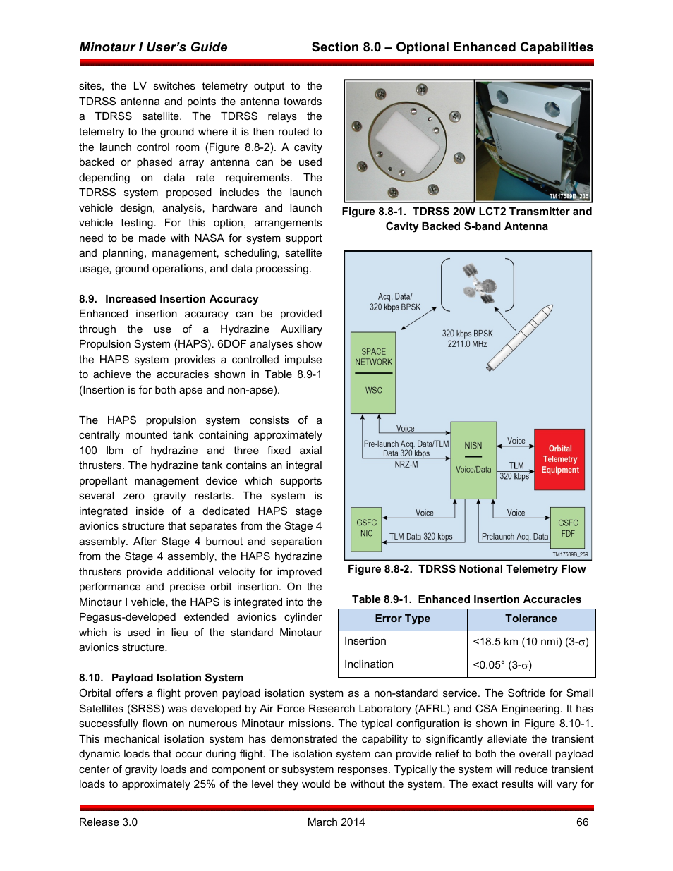 Increased insertion accuracy, Payload isolation system | Orbital Minotaur I User Manual | Page 79 / 99
