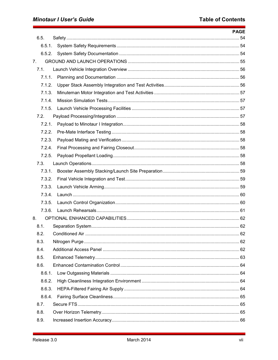 Orbital Minotaur I User Manual | Page 8 / 99