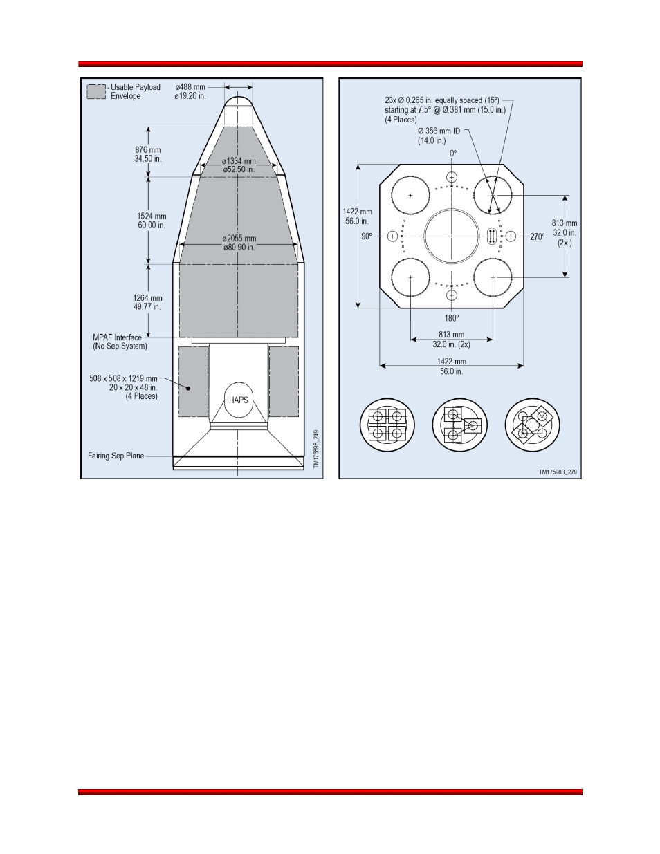 Minotaur v and vi+ payload adapter fitting, Optional separation systems | Orbital Minotaur VI User Manual | Page 70 / 121