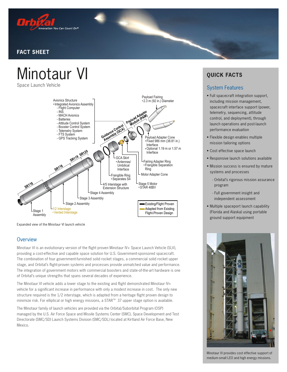 Orbital Minotaur VI User Manual | 2 pages