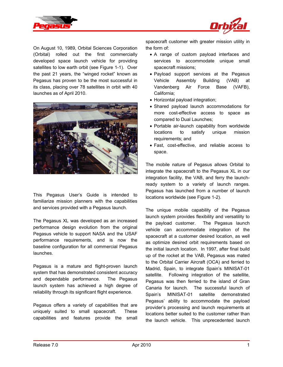 Pegasus user’s guide | Orbital Pegasus User Manual | Page 12 / 92