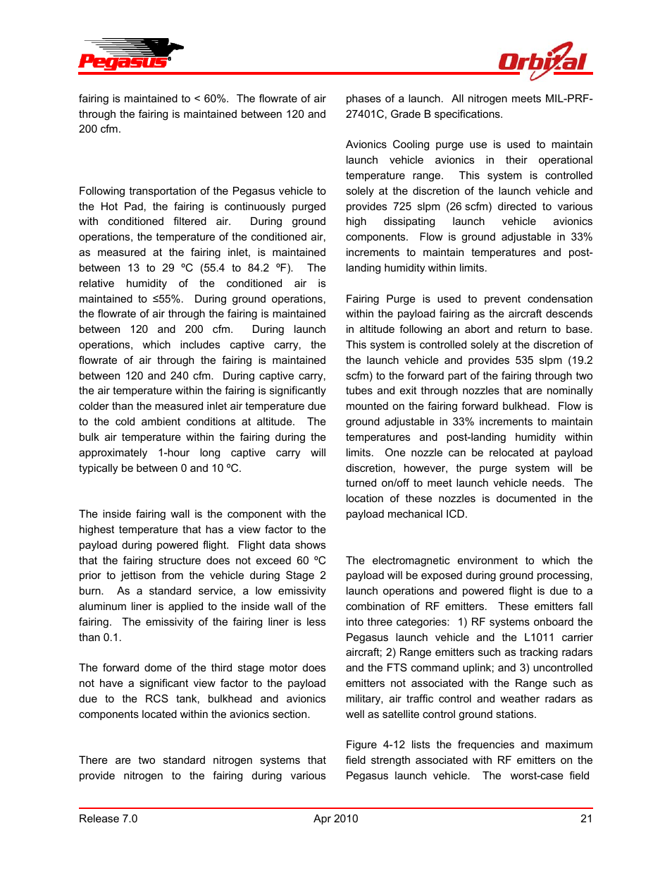 Pegasus user’s guide | Orbital Pegasus User Manual | Page 32 / 92