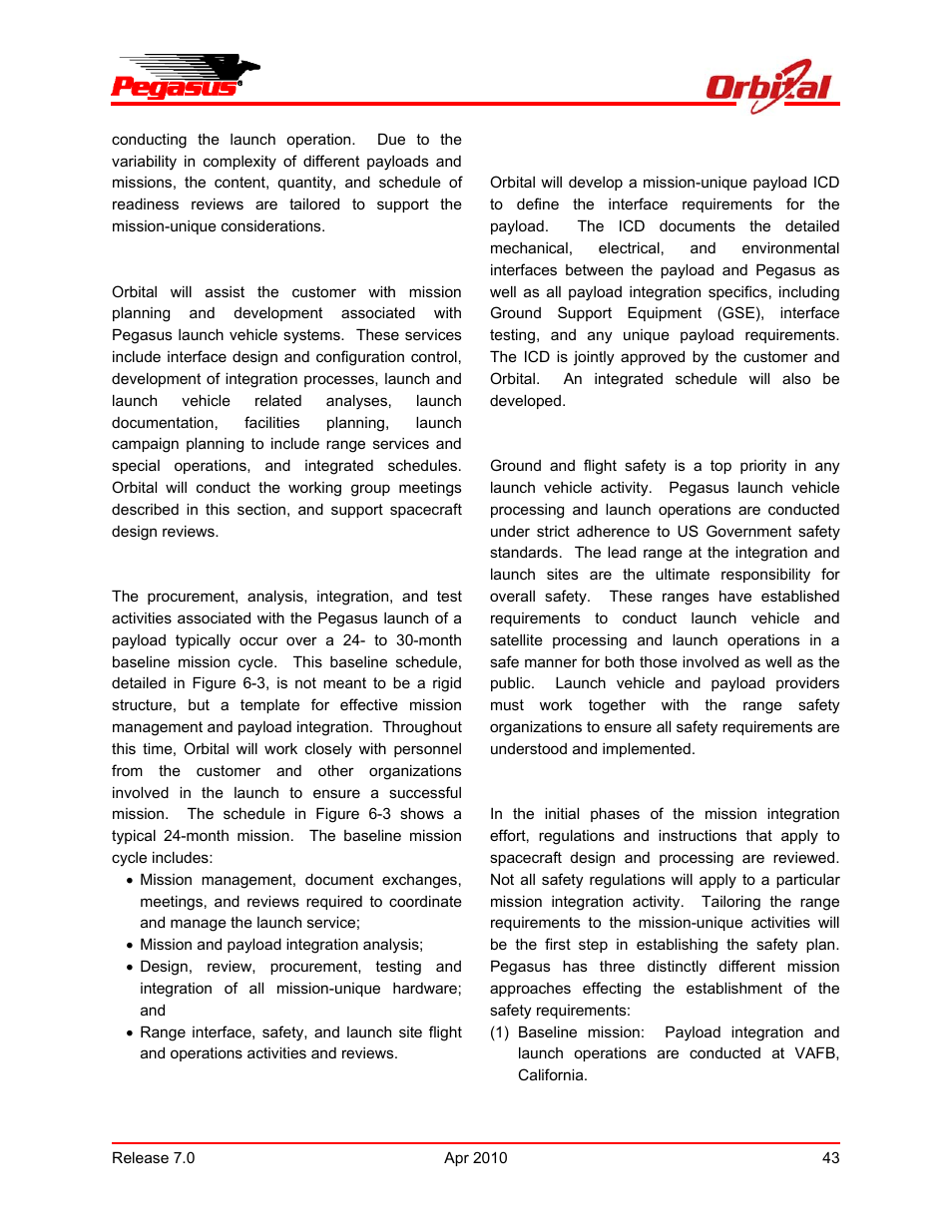 Pegasus user’s guide | Orbital Pegasus User Manual | Page 54 / 92