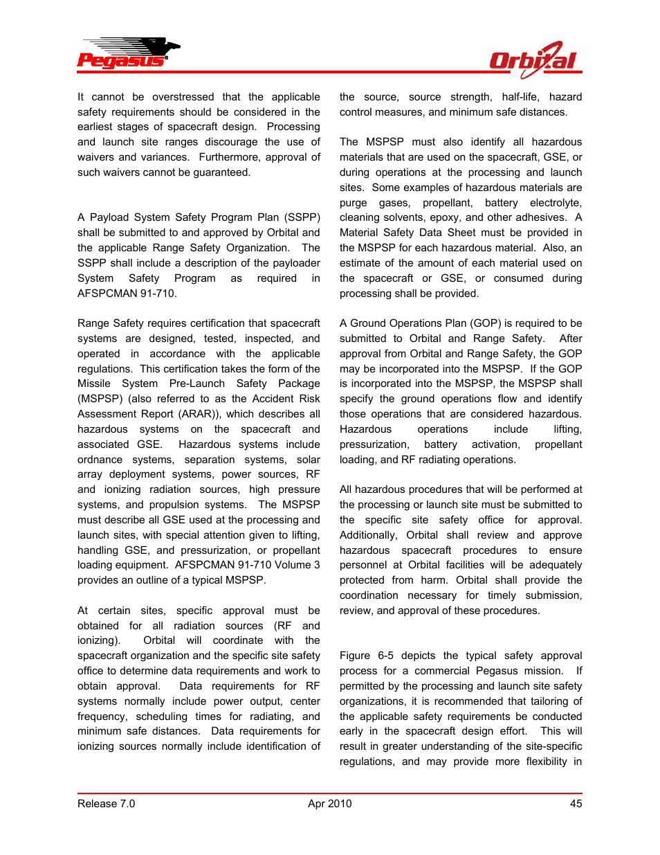 Pegasus user’s guide | Orbital Pegasus User Manual | Page 56 / 92