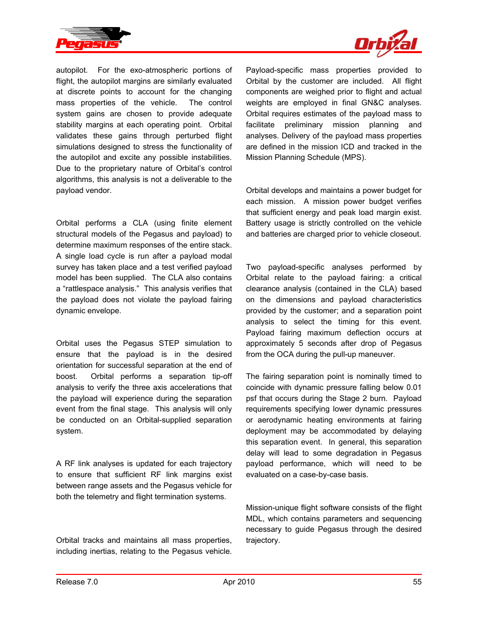 Pegasus user’s guide | Orbital Pegasus User Manual | Page 66 / 92