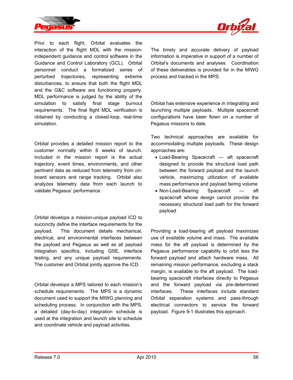 Pegasus user’s guide | Orbital Pegasus User Manual | Page 67 / 92
