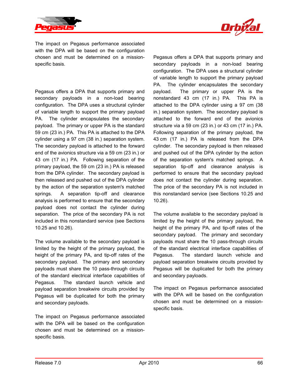 Pegasus user’s guide | Orbital Pegasus User Manual | Page 77 / 92