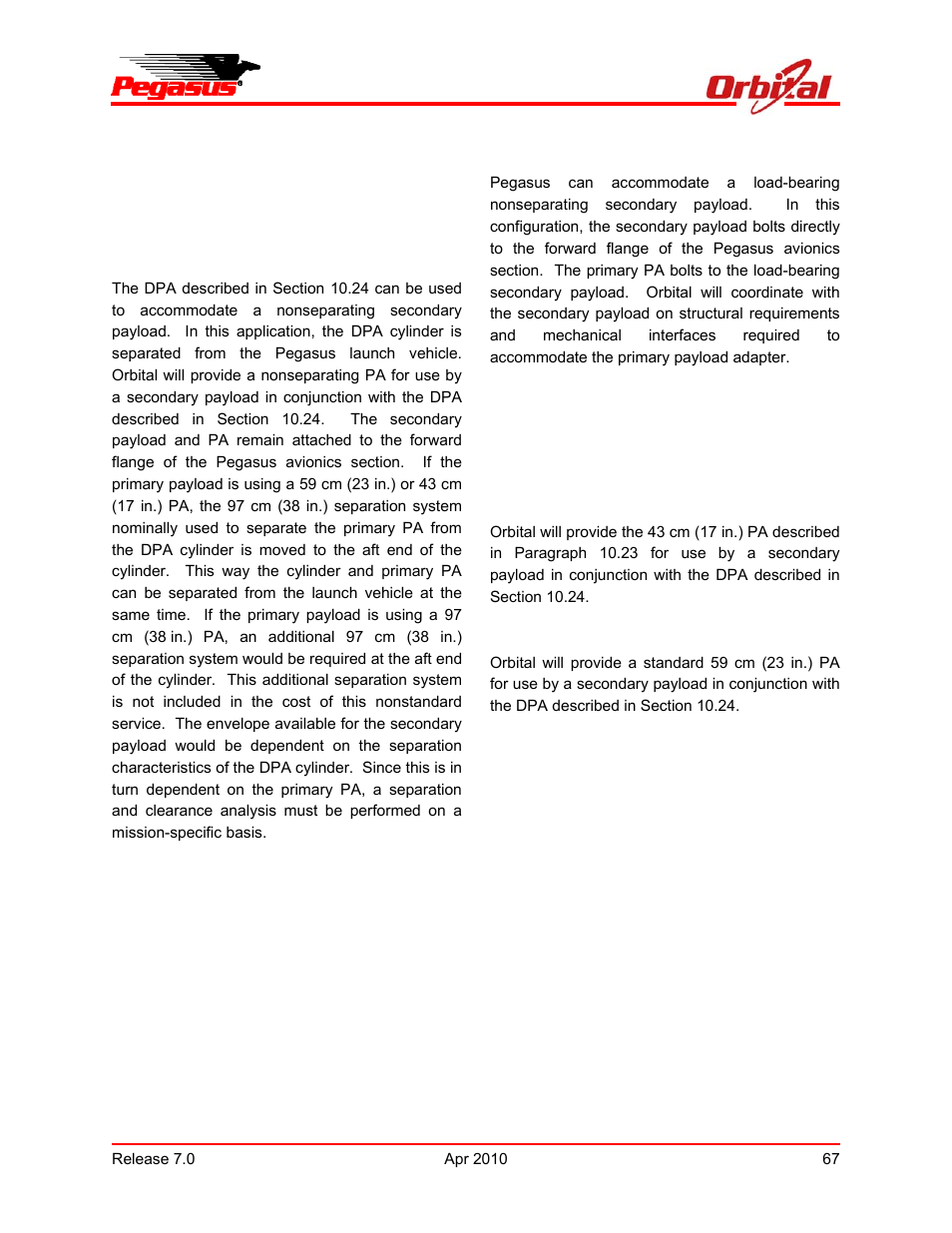 Pegasus user’s guide | Orbital Pegasus User Manual | Page 78 / 92