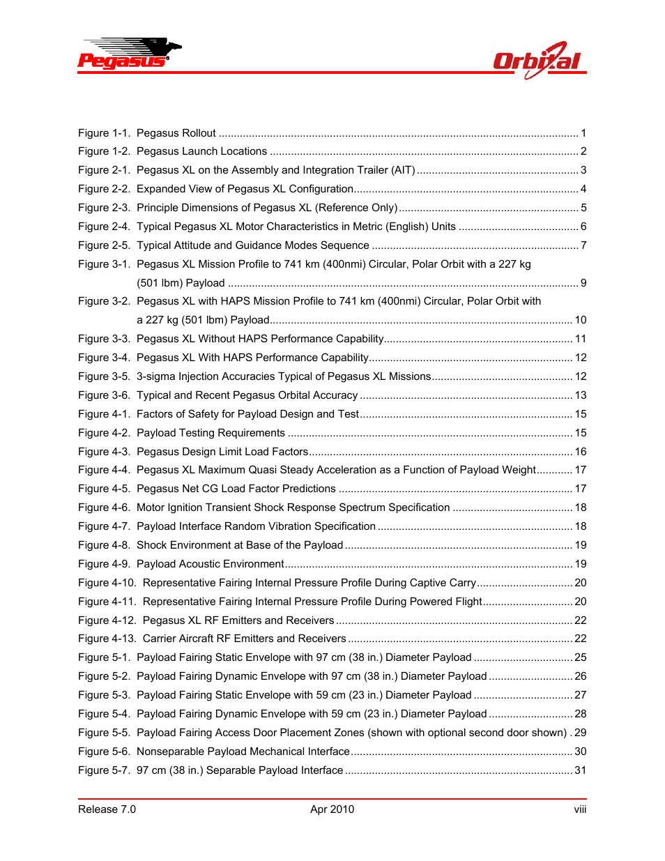 Pegasus user’s guide | Orbital Pegasus User Manual | Page 8 / 92