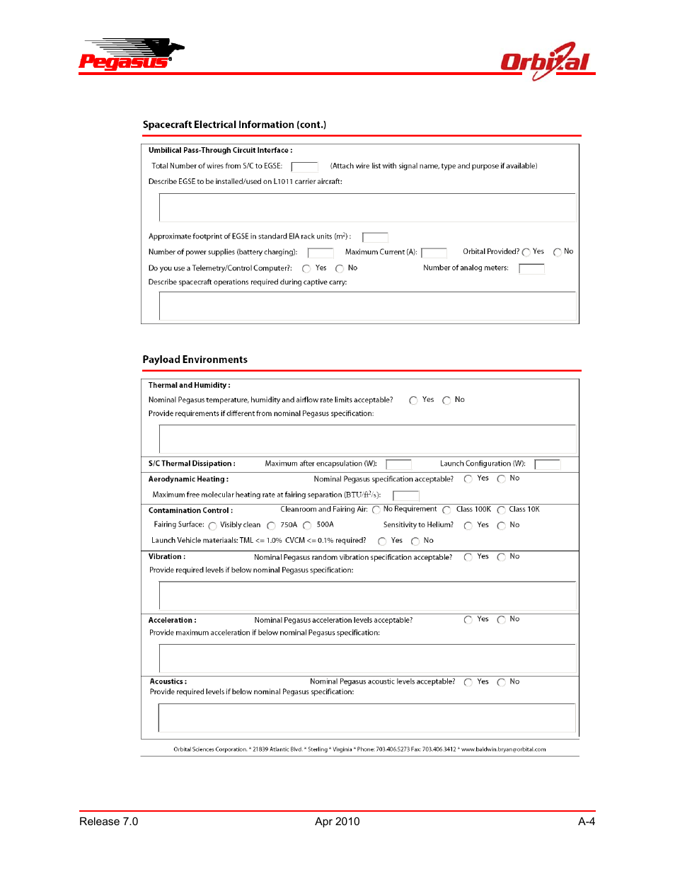 Pegasus user’s guide | Orbital Pegasus User Manual | Page 82 / 92