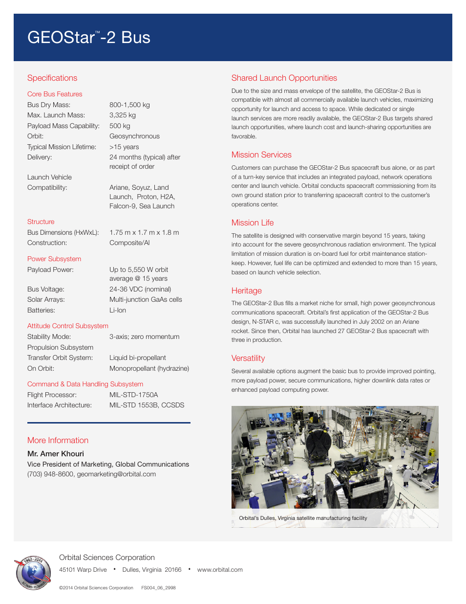 Geostar, 2 bus | Orbital GEOStar-2 Bus User Manual | Page 4 / 4