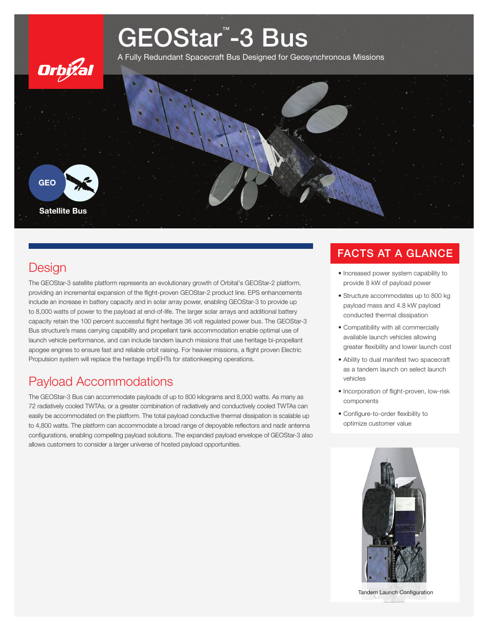 Orbital GEOStar-3 Bus User Manual | 2 pages