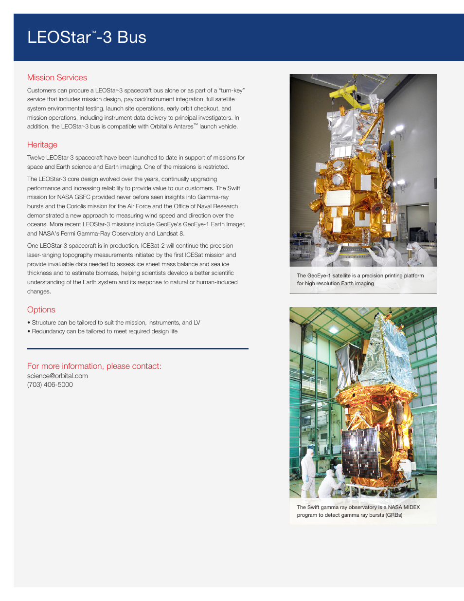 Leostar, 3 bus | Orbital LEOStar-3 Bus User Manual | Page 2 / 4