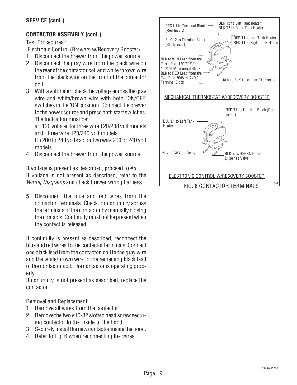 Wiring diagrams | Bunn DUAL TM (Serial # DUAL010000 - Up) 27040.0000F User Manual | Page 19 / 53