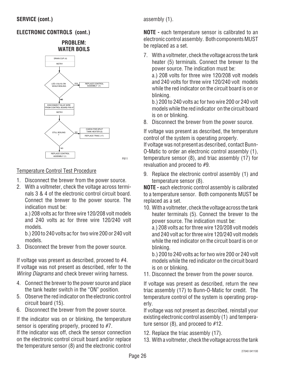 Wiring diagrams | Bunn DUAL TM (Serial # DUAL010000 - Up) 27040.0000F User Manual | Page 26 / 53