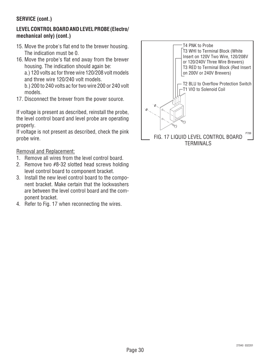 Bunn DUAL TM (Serial # DUAL010000 - Up) 27040.0000F User Manual | Page 30 / 53