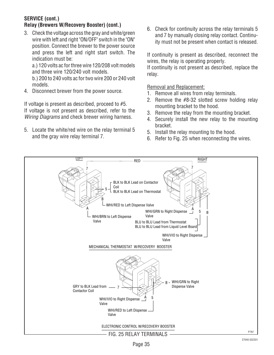 Wiring diagrams | Bunn DUAL TM (Serial # DUAL010000 - Up) 27040.0000F User Manual | Page 35 / 53