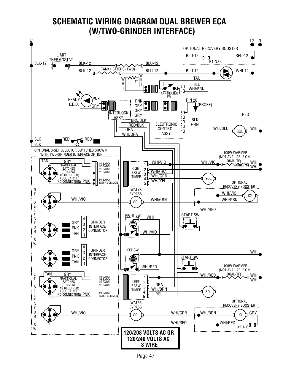 Page 47 | Bunn DUAL TM (Serial # DUAL010000 - Up) 27040.0000F User Manual | Page 47 / 53