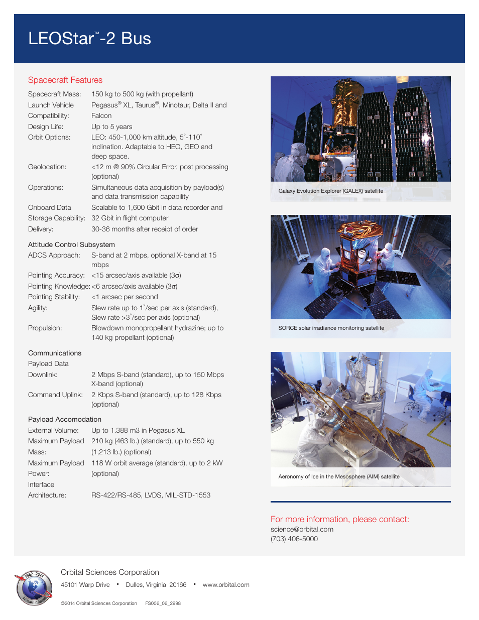 Leostar, 2 bus | Orbital LEOStar-2 Bus User Manual | Page 4 / 4