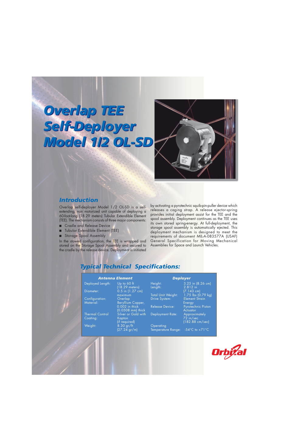 Orbital Overlap TEE Self-Deployer Model 1/2 OL-SD User Manual | 2 pages